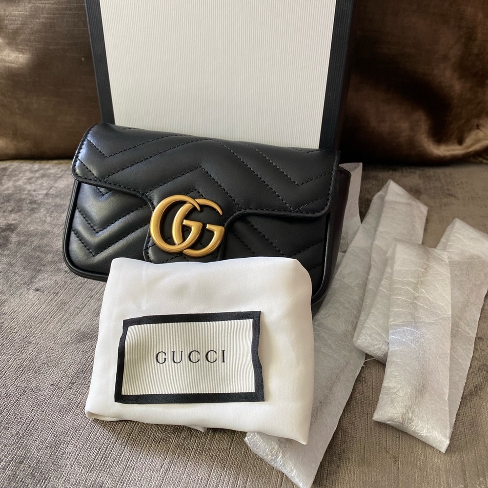 ✨IMMACULATE PRISTINE ✨ 💯% AUTHENTIC GG Marmont matelassé leather super mini bag - Picture 7 of 7